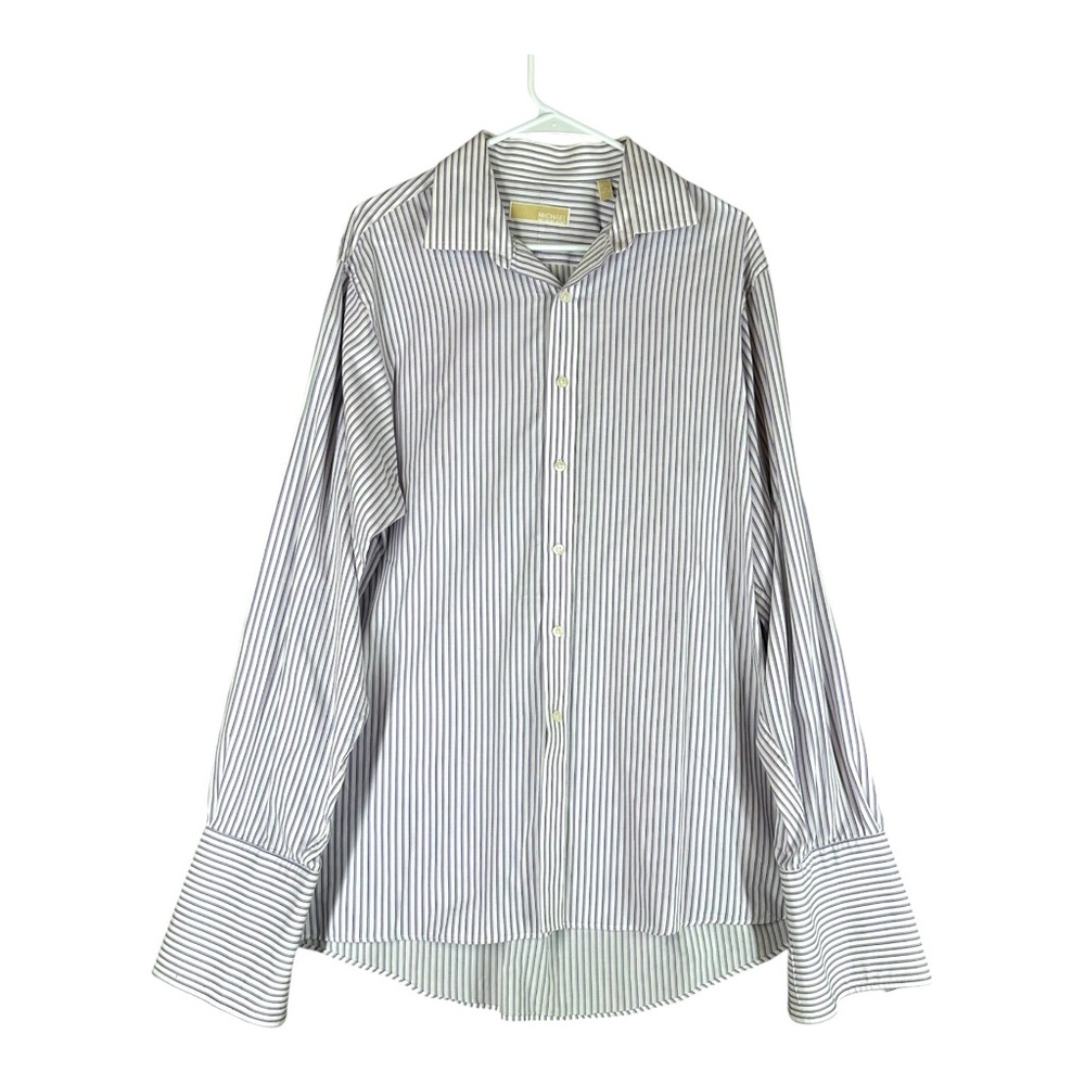 Michael Michael Kors Men’s 16 34/35 Purple Striped‎ LS Button Dress Shirt Office
